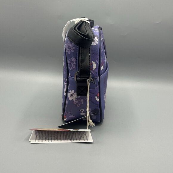 Loungefly Pokémon Gengar Purple Floral Crossbody Bag NEW - Picture 4 of 7